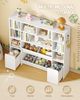Kinderregal mit 2 rollbarer Aufbewahrungsbox, 4-stöckiges Bücherregal Kinder, Kinderbücherregal, Spielzeugregal, Bücherregal für Kinderzimmer, Wohnzimmer Weiß, 30 x 140 x 120 cm Bild 3