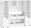 Kinderregal mit 2 rollbarer Aufbewahrungsbox, 4-stöckiges Bücherregal Kinder, Kinderbücherregal, Spielzeugregal, Bücherregal für Kinderzimmer, Wohnzimmer Weiß, 30 x 140 x 120 cm Bild 2