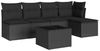 vidaXL 6-tlg. Garten-Sofagarnitur mit Kissen Schwarz Poly Rattan 3217525 Bild 2