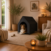 belviona Hundeliege mit Dach, erhöhtes Hundebett für Garten, Terrasse und Balkon, wasserabweisend & belastbar bis 60 kg, 110 x 75 x 105 cm, schwarz Bild 2