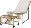 Stuhl 65x93x80 cm, armloser Lounge-Stuhl mit Fußhocker, PE-Rattan, Cream White, ergonomisch gepolstert Bild 2