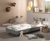 Stapelbett >Moldulo< 90x200cm, inkl. Lattenrost, grau lackiert - 203,6x27,5x93,8cm (BxHxT) Bild 2