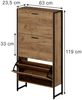 Schuhkipper Folda Goldkraft Eiche/Schwarz 63 x 119 cm mit 3 Kippfächern Vicco Bild 2