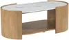 Vente-unique - ISLARA Couchtisch MarmorHolz, Platte Beige - B 60 cm x H 38 cm x L 110 cm Bild 3