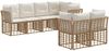 vidaXL Outdoor-Sofagarnitur mit Kissen 7 pcs Natur Polyester 3437512 Bild 2