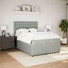 vidaXL Boxspringbett mit Matratze Hellgrau 160x200 cm Samt 3294694 Bild 4