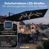 STEELSØN 'Lyrion' Sonnenschirm LED Solar 300x300 cm quadratisch, neigbar und 360-Grad drehbar, schwarz, Ampelschirm inkl. Abdeckung, UV50+ Bild 4
