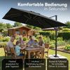 STEELSØN 'Lyrion' Sonnenschirm LED Solar 300x300 cm quadratisch, neigbar und 360-Grad drehbar, schwarz, Ampelschirm inkl. Abdeckung, UV50+ Bild 5
