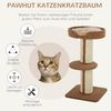 Katzenkratzbaum 45x45x91 cm mit Sisalstämmen, Sitzplattform und Kissen in Hellbraun Bild 2