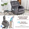 Merax Elektrisch verstellbarer Massagesessel, elektrisch verstellbarer Sesse, Stoff-Liegesofa mit 2 Getränkehaltern, Seitentaschen und Fernbedienung, grau Bild 5