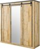 Home affaire Kleiderschrank SHERWOOD Schlafzimmerschrank mit Spiegel Wäscheschrank Schiebetüren mit Scheunentorbeschlag aus Metall, B/T/H 201/63/209cm Bild 3