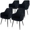 ML-DESIGN Stuhl Esszimmerstuhl ergonomisch & gepolstert Esstischstuhl mit Rückenlehnen (4 St), Wohnzimmerstuhl Schwarz Samtbezug Metallbeine Küchenstuhl Polsterstuhl Bild 2