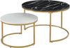 Couchtisch Christchurch 2er Set Marmoroptik, Schwarz/Weiß/Gold [en. casa] Bild 2