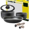 BRUNNER Topf-Set BRUNNER Camping Topfset PIRATE Vacublock Leicht, Stapelbar, Alu, (7-tlg) Bild 5
