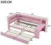Flieks Daybett, Polsterbett 90x200cm mit Ausziehbett 90x190cm, USB, LED, Schreibtisch Bild 4