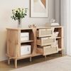 Merax Sideboard in Holzoptik mit Rattanschubladen (Anrichte Buffetschrank 140,5x40x76cm, 1 St, für Wohnzimmer, Esszimmer und Flur), Kommode mit Schiebetüren, abgerundeter Platte & großem Stauraum Bild 3