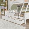 Etagenbett 90×200/140×200 cm mit Rausfallschutz und Windmühlen-Design, Weiß/Natur, ohne Matratzen Bild 4