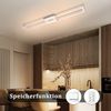 ZMH Deckenleuchte LED Deckenlampe Schlafzimmer - 2 Rahmen Schlafzimmerlampe 102CM Modern Dimmbar mit Fernbedienung Silber Deckenbeleuchtung 36W Rechteckig Design für Wohnzimmer Flur Küche Bild 2