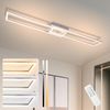 ZMH Deckenleuchte LED Deckenlampe Schlafzimmer - 2 Rahmen Schlafzimmerlampe 102CM Modern Dimmbar mit Fernbedienung Silber Deckenbeleuchtung 36W Rechteckig Design für Wohnzimmer Flur Küche Bild 1