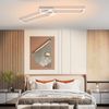 ZMH Deckenleuchte LED Deckenlampe Schlafzimmer - 2 Rahmen Schlafzimmerlampe 102CM Modern Dimmbar mit Fernbedienung Silber Deckenbeleuchtung 36W Rechteckig Design für Wohnzimmer Flur Küche Bild 5