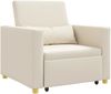 vidaXL Ausziehbare Schlafcouch Einzel Cremeweiß 90 x 165 x 87 cm Stoff 42002696 Bild 2