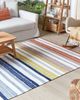 Outdoor Teppich mehrfarbig 160 x 230 cm Streifenmuster Kurzflor TOZAKLI Bild 3