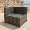 Polyrattan Lounge Gartensofa Set Hocker Tisch Sitzgruppe Grau Rattanmöbel Liege Bild 5
