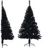 vidaXL Künstlicher Halb-Weihnachtsbaum mit Ständer Schwarz 120 cm PVC 344675 Bild 2