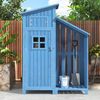Merax Gerätehaus Gartenschrank Geräteschuppen Geräteschrank，124x46x174cm, auch für kleine Gärten geeignet,Blau Bild 2