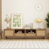Merax TV-Konsolentisch, TV-Schrank mit echtem Rattandesign, TV-Schrank mit massiven Holzfüßen,Geflochtener Rattan-TV-Boards Bild 3