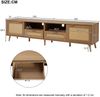 Merax TV-Konsolentisch, TV-Schrank mit echtem Rattandesign, TV-Schrank mit massiven Holzfüßen,Geflochtener Rattan-TV-Boards Bild 4