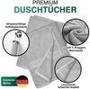 leevitex® Duschtücher 2er-Set, 70x140 cm, 100% Baumwolle, saugstark und fusselfrei, Frottee (Set, 2-St), OEKO-TEX® STANDARD 100 zertifiziert, gestreifte Bordüre Bild 3
