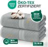 leevitex® Duschtücher 2er-Set, 70x140 cm, 100% Baumwolle, saugstark und fusselfrei, Frottee (Set, 2-St), OEKO-TEX® STANDARD 100 zertifiziert, gestreifte Bordüre Bild 4