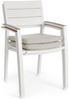 4er-Set Gartenstuhl Marzela - Aluminium helles Grau, mit Armlehnen Bild 2
