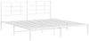 vidaXL Bettgestell mit Kopfteil Metall Weiß 180x200 cm 355614 Bild 3