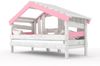 BIBEX ‘Apart Chalet‘ Hausbett mit Türchen, massive Kiefer, weiss/rosa, 90 x 200 cm Bild 5