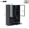 Vitrine B 80 x T 35 x H 120 cm aus Spanplatte, mattschwarz lackiert, mit LED & Glastüren Bild 4