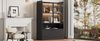Vitrine B 80 x T 35 x H 120 cm aus Spanplatte, mattschwarz lackiert, mit LED & Glastüren Bild 3