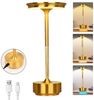 Rosnek LED Tischleuchte Tischlampe Kabellose Dimmbar Leseleuchte, USB Aufladbar, Wasserdichtes, Gold, LED fest integriert, Kaltweiß, Warmweiß, Naturweiß, mit Touch-Schalter Leicht Schreibtischlampe für Wohnzimmer Büro Bild 4