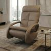 Relaxsessel HWC-L11, TV-Sessel Liegesessel, Liegefunktion drehbar, elektrisch verstellbar Voll-Leder ~ taupe Bild 1