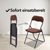 Brixy Klappstühle - 2er Set - Klappstühle - Samt - Esstisch Stühle - Klappstühle - 43 x 47 x 80 cm - Stühle - Braun Bild 4