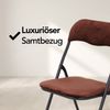Brixy Klappstühle - 2er Set - Klappstühle - Samt - Esstisch Stühle - Klappstühle - 43 x 47 x 80 cm - Stühle - Braun Bild 3
