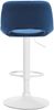 CLP 2er Set Barhocker Camden Samt drehbar und höhenverstellbar,blau Metall matt weiss Bild 4