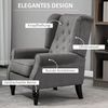HOMCOM Sessel Einzelsessel, Akzentsessel mit Tufting Holzfüße (Ohrensessel, 1-St, Einzelsessel), für Wohnzimmer, Dunkelgrau Bild 3