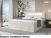 MEBLINI Boxspringbett ASPIN 120x200 cm mit Bettkasten und LED - H3/Creme Samt Polsterbett - Doppelbett mit Topper & Taschenfederkern-Matratze Bild 2