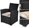 Gartensessel Rattansessel Stuhl aus Polyrattan Schwarz & ver. Sets Balkon 1 Stk Bild 2
