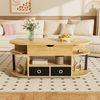 Couchtisch mit Hebefunktion Holzmaserung Schwarz Multifunktion Arbeitstisch & Stauraum Bild 4