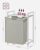 Vasagle Wäschekorb ausziehbar, Metallrahmen Weiß, 65 L / 50 x 33 x 72 cm Bild 5