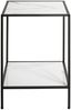 Beistelltisch >59348< in schwarz, weiß, Metall, Kunstmarmor - 40x60x40cm (BxHxT) Bild 4