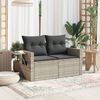 vidaXL Gartensofa mit Kissen 2-Sitzer Hellgrau Poly Rattan 366185 Bild 3